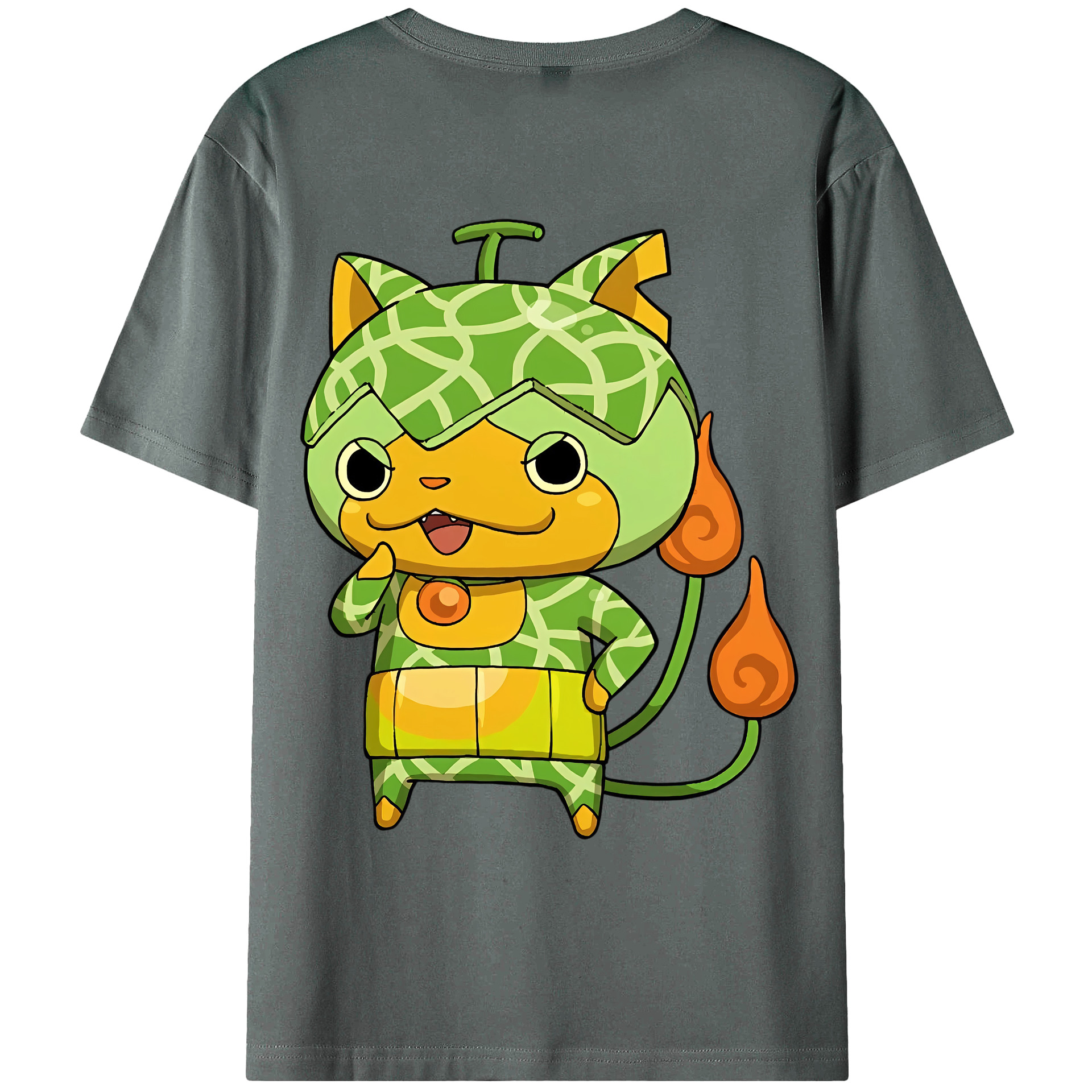 （画像用） 妖怪ウォッチ Yo-kai Watch 綿100％ メンズ半袖Tシャツ（バックプリント） 通気性